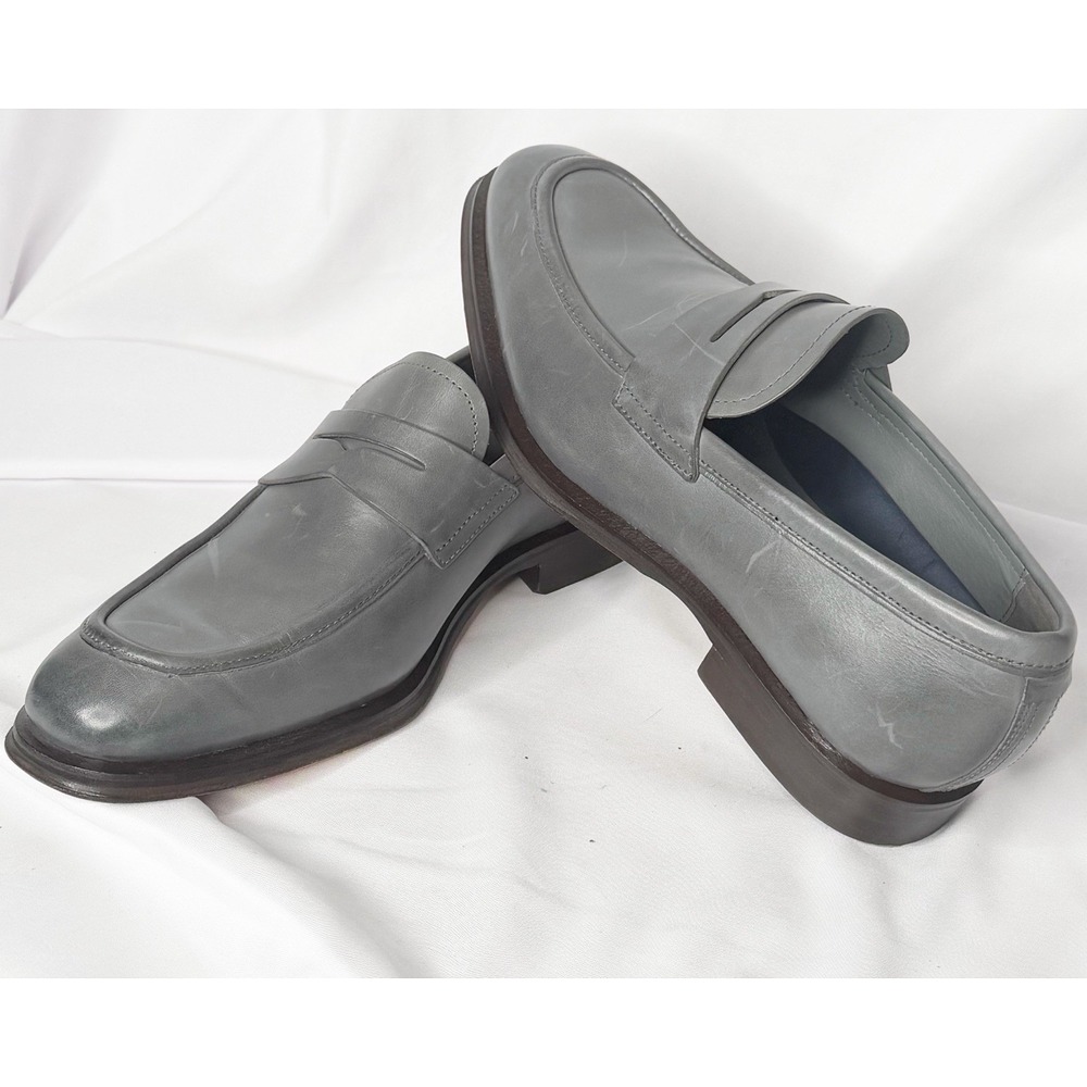 Cole Haan Grand 360 Mens Penny Loafers Gray Leather C39723 Wedge Sole 7.5